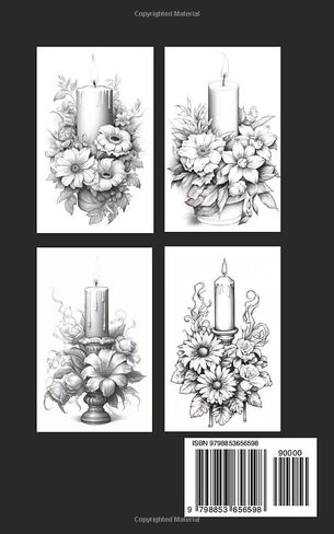 FLORAL CANDLES Mini Pocket Grayscale Coloring Book: 5" x 8" size (Mini Pocket Coloring Books) in Saudi Arabia