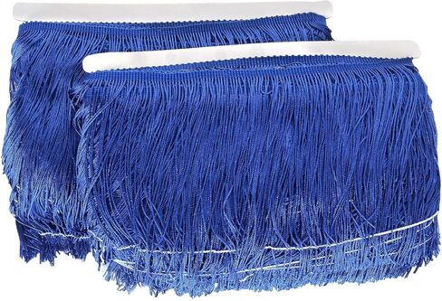 55 Yards Royal Blue Sewing Fringe Trim 6 Inch Wide Tassel Trim Polyester Yarn Fabric Trim for Clothes Accessories Latin Wedding Dress DIY Lamp Shade Decoration in Kuwait