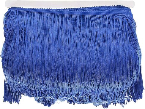 55 Yards Royal Blue Sewing Fringe Trim 6 Inch Wide Tassel Trim Polyester Yarn Fabric Trim for Clothes Accessories Latin Wedding Dress DIY Lamp Shade Decoration in Kuwait