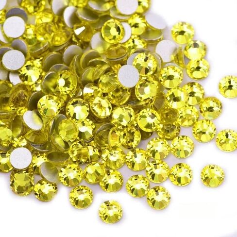 Crystal AB/Crystal Flatback Glass Rhinestones Glue Fix Quality (ss20 (4.8mm) 1440 pcs, Light Siam) in Saudi Arabia