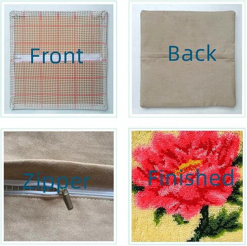 Animal Lions Latch Hook Kits Pillow DIY Handmade Cushion Crochet Yarn Embroidery Needlework Hook and Latch Kit Pillowcase Rug Cover Home Sofa Christmas Decoration 43x43cm in Saudi Arabia