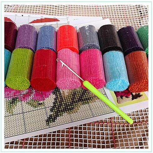 Animal Lions Latch Hook Kits Pillow DIY Handmade Cushion Crochet Yarn Embroidery Needlework Hook and Latch Kit Pillowcase Rug Cover Home Sofa Christmas Decoration 43x43cm in Saudi Arabia