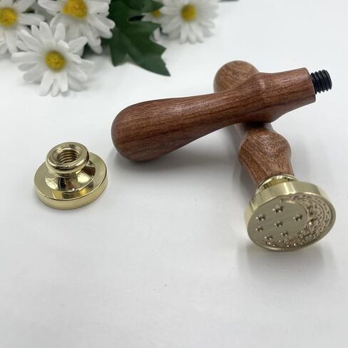 ختم شمع القمر والنجمة المرصعة بالنجوم، رأس نحاسي قابل للإزالة بموضوع عتيق، رائع لأظرف بطاقات دعوات حفلات الزفاف العتيقة، وختم الحروف، وعيد الشكر، وعيد الميلاد in Kuwait