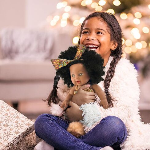 دمية طفل سوداء من Nice2you مقاس 12 بوصة، دمى سوداء أمريكية أفريقية للفتيات من عمر 1 2 3 4 5 سنوات، دمية طفل تولد من جديد واقعية مقاس 12 بوصة مع شعر مجعد للأطفال الصغار من عمر 1 إلى 3 سنوات، لعبة دمية طفل صغيرة كهدية عيد ميلاد in Kuwait