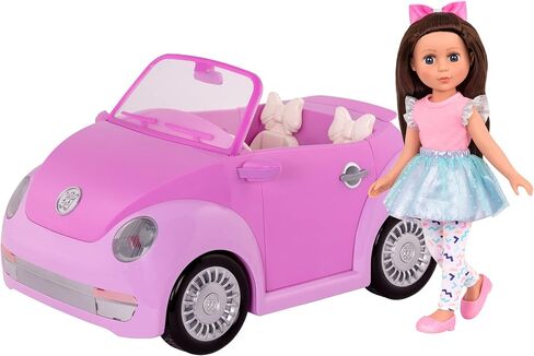 Glitter Girls – Purple Convertible Car & 14-inch Poseable Doll Candice – Rolling Wheels, Opening Doors, Trunk & Interior Storage – Toys, Clothes, and Accessories for Ages 3+ in Kuwait