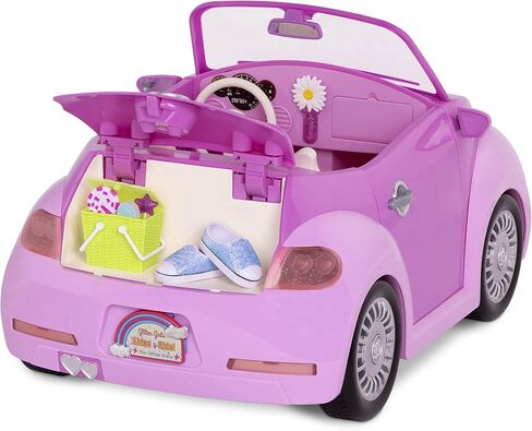 Glitter Girls – Purple Convertible Car & 14-inch Poseable Doll Candice – Rolling Wheels, Opening Doors, Trunk & Interior Storage – Toys, Clothes, and Accessories for Ages 3+ in Kuwait