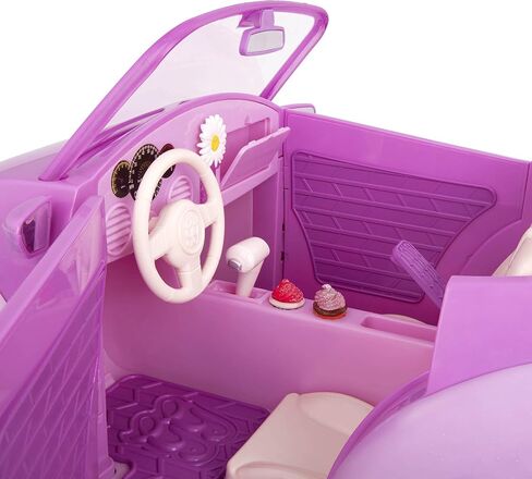 Glitter Girls – Purple Convertible Car & 14-inch Poseable Doll Candice – Rolling Wheels, Opening Doors, Trunk & Interior Storage – Toys, Clothes, and Accessories for Ages 3+ in Kuwait