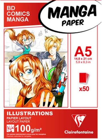 Clairefontaine Manga Illustrations Pad, A4, 100g-Plain, White in Saudi Arabia