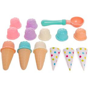 Toy Chef Ice Cream Shop Playset, Pretend Play Ice Cream and Cones, Ice Cream Toys for Kids, Dessert Play Set for Kids, Play Kitchen Accessories for Girls and Boys