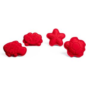 Bigjigs Toys Apricot Orange Silicone Sand Moulds - 4pc Silicone Beach Toys Set, Eco Friendly Beach Toys, Sustainable Sand and Water Toys, Sand Toys for Toddlers Age 3-5 Years in Kuwait