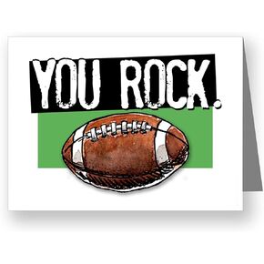 Play Strong Football You Rock Note Cards 12-Pack (4.25"x5.5") Illustrated Sports Powercards Thank You Note Card Set Perfect for Football Players, Coaches, Fans and Fanatics - They'll Love 'Em! in Saudi Arabia