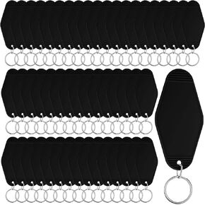 Pinkunn 50 Pcs Motel Keychain Blank Hotel Keychain Sublimation Vintage Keychain Bulk for DIY Crafts Ornament