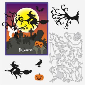 BENECREAT 4.2x4.2 inch Halloween Cutting Dies Set, Pumpkin Cat Pattern Embossing Dies for Halloween Scrapbook Card Making DIY Crafts Favors, 0.8mm Thick in Kuwait