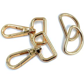 20 Pcs Square Ring Lobster Clasp Claw Swivel with D Rings for Strap Push Gate Lobster Clasps Hooks Swivel Snap Fashion Clips (Antique Brass 1 inch)