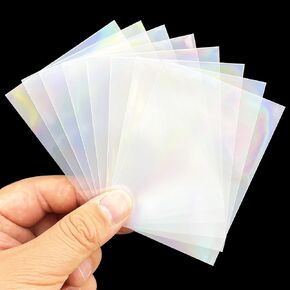 Black Lotus 100PCS Rainbow Foil Transparent Laser Clear Sleeves Idol Photo Cards Holographic Protector Trading Shield Cover (58x89mm) in Kuwait