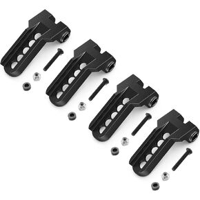 COOWOO Aluminum Shocks Mount, Adjustable Front & Rear Damper Mount 4pcs Tower Hoops Upgrade Parts for 1/10 RC Crawler Car TRX4 TRX6 Defender Bronco Sport G500 Upgrades(Black)