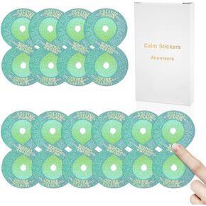 Calm Stickers for Anxiety Sensory Stickers Anti Stress Tactile Textured Stickers Combined with Breathing Exercise for Fidget Strips Suitable for Children and Adults (12 PCS)