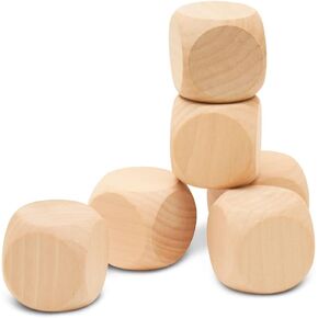 Wooden Blank Dice 1-1/2 inch x 1-1/2 inch, Pack of 12 Wooden Blocks Unfinished for Wooden Cube Craft, Games, and Parties, by Woodpeckers in Kuwait