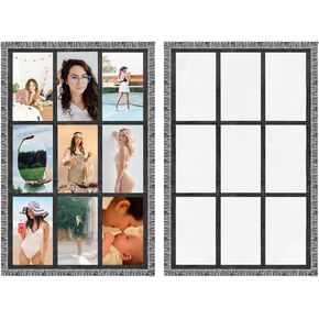 SUMEX 2 PCS 40"×60" Sublimation Blank Throw Blankets for Heat Press with 15 Panels, Baby Printed Blanket,Custom Personalised Sublimation Photo Polyester Blankets