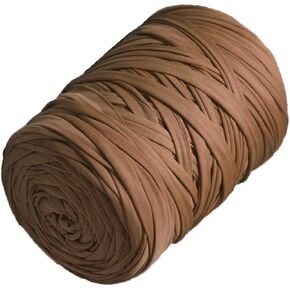 T-Shirt Yarn 130 Yards Knitting Yarn Fabric Crochet Cloth Solid Color Tshirt Yarn for Crocheting Beginners DIY Hand Craft Bag Blanket Cushion Projects (Beige)
