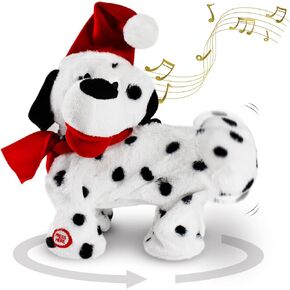Gfilay Twerking Dog Toy - Singing and Dancing Christmas Decorations Plush Puppy with Santa Claus Outfit, Soft and Cute Stuffed Animal for Kids and Lovers