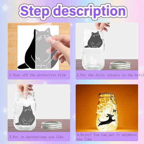 CREATCABIN 24 قطعة من الصور الظلية لعيد الميلاد، جرة ميسون، ديكور فانوس بالليزر، زينة قصاصات بلاستيكية لتزيين الجرار والنوافذ الزجاجية للسيارة، هدايا يدوية الصنع باللون الأسود 3.9 × 3.5 بوصة in Kuwait