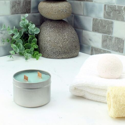 علب شمع صغيرة بوزن 118 جم (12 عبوة)؛ حاويات تخزين معدنية مع أغطية سهلة الارتداء لصناعة الشمع، هدايا الحفلات، التوابل والهدايا، والمرطبات والجل in Kuwait