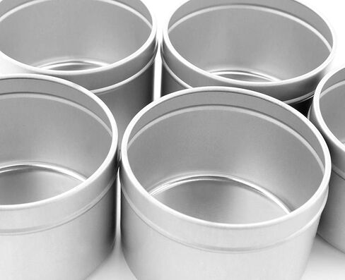 علب شمع صغيرة بوزن 118 جم (12 عبوة)؛ حاويات تخزين معدنية مع أغطية سهلة الارتداء لصناعة الشمع، هدايا الحفلات، التوابل والهدايا، والمرطبات والجل in Kuwait