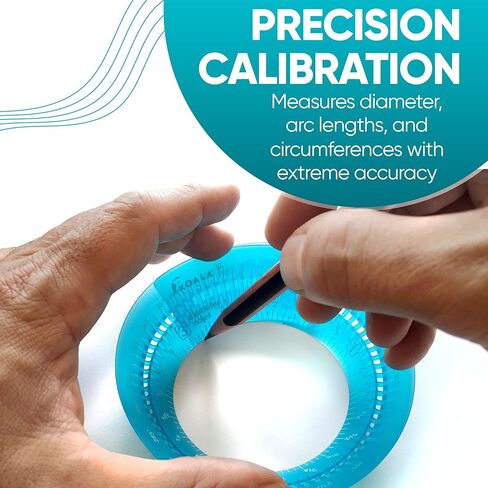أدوات الكوالا | Ring Ruler 360 - أداة استنسل وقوالب دائرية | 3 "- 6" قطر قابل للتعديل - أداة هندسية لرسم الدوائر in Kuwait