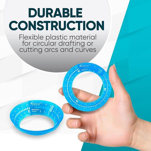 أدوات الكوالا | Ring Ruler 360 - أداة استنسل وقوالب دائرية | 3 "- 6" قطر قابل للتعديل - أداة هندسية لرسم الدوائر in Kuwait