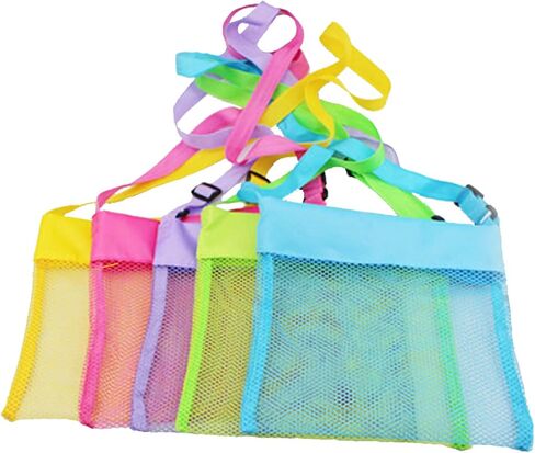 شنطة حمل شبكية ملونة للشاطئ من ليكوكو، شنطة تبريد محمولة وقابلة للطي مع احزمة حمل قابلة للتعديل، اصفر واحمر وردي وارجواني واخضر، 5 حقائب شاطئ in Kuwait