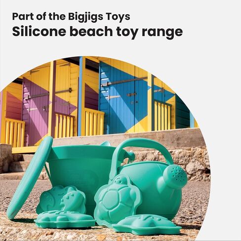 Bigjigs Toys Apricot Orange Silicone Sand Moulds - 4pc Silicone Beach Toys Set, Eco Friendly Beach Toys, Sustainable Sand and Water Toys, Sand Toys for Toddlers Age 3-5 Years in Kuwait