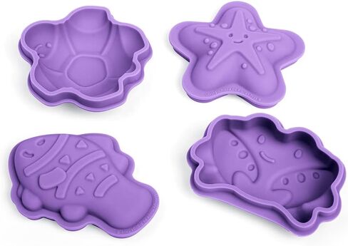 Bigjigs Toys قوالب رمل السيليكون باللون الأزرق المحيطي - مجموعة ألعاب الشاطئ السيليكون 4 قطع، ألعاب الشاطئ الصديقة للبيئة، ألعاب الرمل والماء المستدامة، ألعاب الرمل للأطفال الصغار الذين تتراوح أعمارهم بين 3-5 سنوات in Saudi Arabia