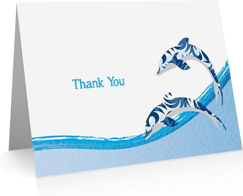 بطاقات شكر دولفين (24 بطاقة قابلة للطي ومغلفات) بطاقات دولفين in Kuwait