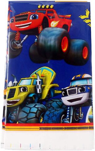 ALLPICK Blaze and the Monster Machine Party Supplies, 20 plates, 20 napkins and 1 tablecloth for Monster Truck Theme Party in Kuwait