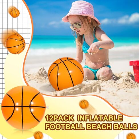 Chivao 24 Pieces Inflatable Ball Soccer Ball Softball Volleyball Basketball Football 16 Inch Beach Balls Party Favors Summer Swimming Pool(Baseball) in Saudi Arabia