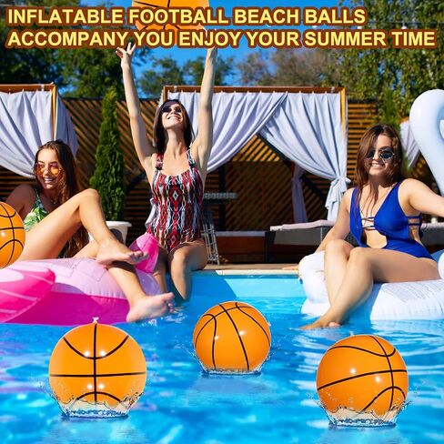 Chivao 24 Pieces Inflatable Ball Soccer Ball Softball Volleyball Basketball Football 16 Inch Beach Balls Party Favors Summer Swimming Pool(Baseball) in Saudi Arabia