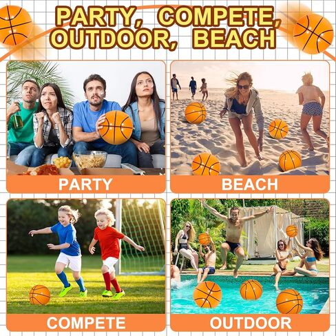 Chivao 24 Pieces Inflatable Ball Soccer Ball Softball Volleyball Basketball Football 16 Inch Beach Balls Party Favors Summer Swimming Pool(Baseball) in Saudi Arabia