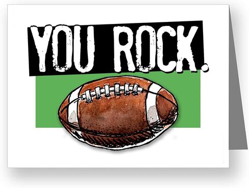 Play Strong Football You Rock Note Cards 12-Pack (4.25"x5.5") Illustrated Sports Powercards Thank You Note Card Set Perfect for Football Players, Coaches, Fans and Fanatics - They'll Love 'Em! in Saudi Arabia