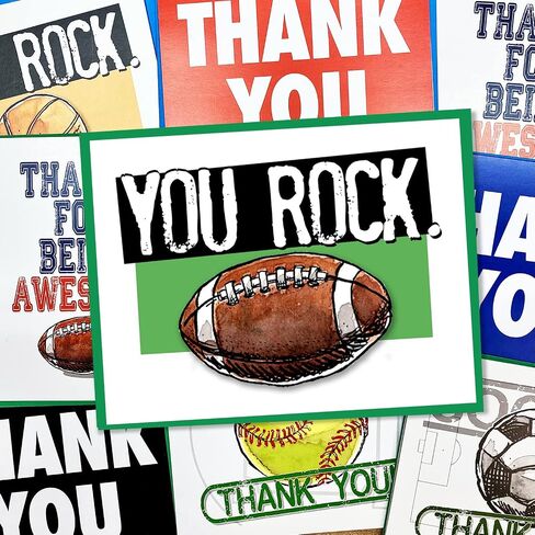 Play Strong Football You Rock Note Cards 12-Pack (4.25"x5.5") Illustrated Sports Powercards Thank You Note Card Set Perfect for Football Players, Coaches, Fans and Fanatics - They'll Love 'Em! in Saudi Arabia