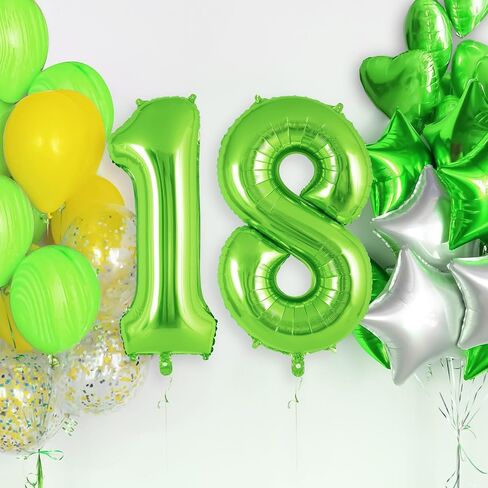 بالون أخضر رقم 1 مقاس 40 بوصة، بالونات كبيرة كبيرة الحجم من رقائق الهيليوم، بالونات ضخمة ضخمة من مايلر رقم 1 لتزيين حفلات أعياد الميلاد الأولى والاحتفال بالذكرى السنوية in Kuwait