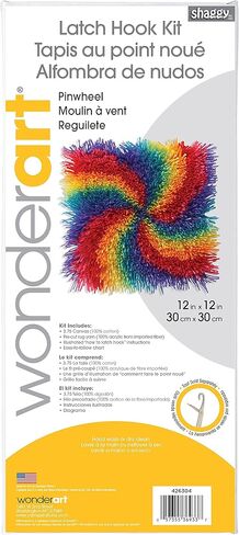 Shaggy Latch Hook Kit 12 Inch X 12 Inch -Flower Power in Kuwait