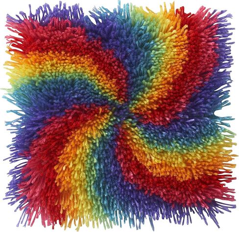 Shaggy Latch Hook Kit 12 Inch X 12 Inch -Flower Power in Kuwait