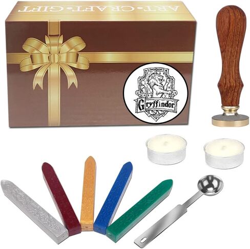 مجموعة طوابع الشمع VIYOUNG Gryffindor Badge Stamp Kit Creative Mysterious Retro Stamp Maker هدية رائعة لمحبي HP Birthday Christmas Hogwarts (Gryffindor) in Kuwait