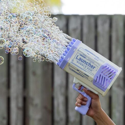 مسدس فقاعات بازوكا، 69 مسدس فقاعات مع أضواء LED ملونة، آلة فقاعات بازوكا، ألعاب خارجية للأطفال، حل فقاعات in Kuwait