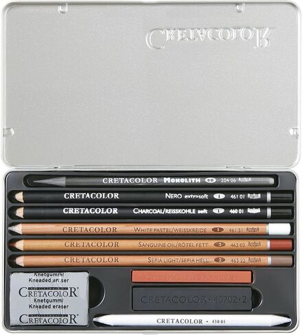Cretacolor Artino Sketching Set (Basic Drawing Tin Set of 10) in Saudi Arabia