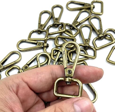 20 Pcs Square Ring Lobster Clasp Claw Swivel with D Rings for Strap Push Gate Lobster Clasps Hooks Swivel Snap Fashion Clips (Antique Brass 1 inch) in Saudi Arabia