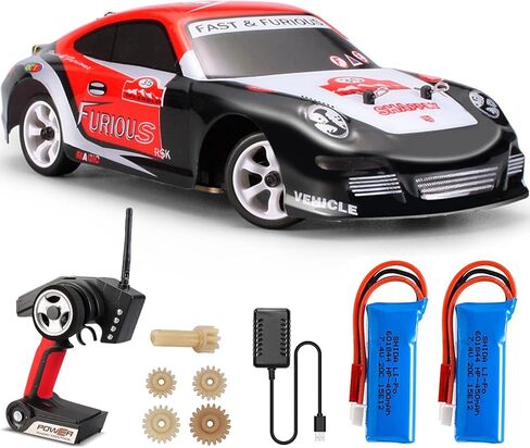 سيارة دريفت بجهاز تحكم عن بعد بمقياس 1/28 من دبليو ال تويز K969 بتردد 2.4 جيجاهرتز ودفع رباعي 30 كم/ساعة، سيارة سباق رياضية بجهاز تحكم عن بعد مع بطاريتين هدايا للبالغين والاولاد (ار تي ار) in Kuwait