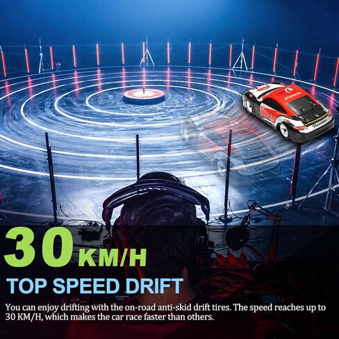 سيارة دريفت بجهاز تحكم عن بعد بمقياس 1/28 من دبليو ال تويز K969 بتردد 2.4 جيجاهرتز ودفع رباعي 30 كم/ساعة، سيارة سباق رياضية بجهاز تحكم عن بعد مع بطاريتين هدايا للبالغين والاولاد (ار تي ار) in Kuwait