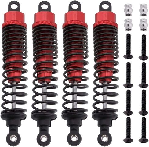 4pcs HobbyPark 98mm Aluminum Front Rear RC Shock Absorber Assembled Dampers for 1/10 Scale RC Car Off Road Buggy (Gold Yellow) in Saudi Arabia